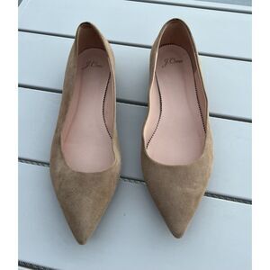 J. Crew Tan Suede Pointed Toe Flats - Size 9.5